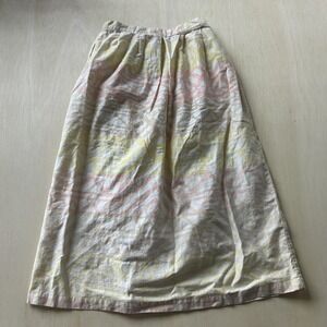 Vintage Jonathan Martin Skirt Juniors 7 Pastel Geometric Cotton A-Line Midi USA
